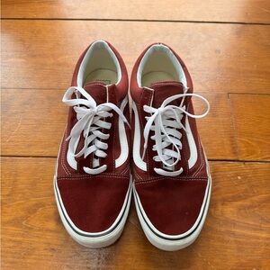 Vans Red and White Classic Skate Sneakers